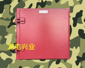 桂林灌阳某部库房 兵器室防护门  密闭通风窗制作完成 ，铁红色，配置机械密码锁+C级机械锁二把